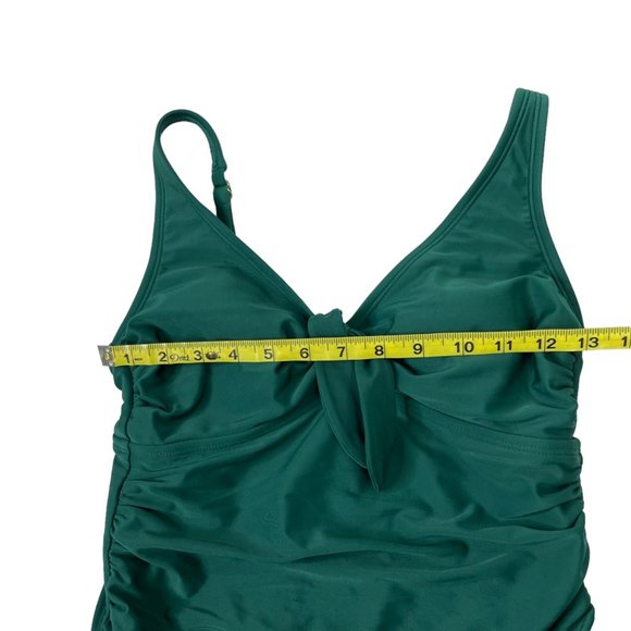 Kona Sol One Piece Swimsuit Womens Sold Green Tie Top Cinched Size M - Picture 8 of 13